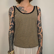 & Other Stories Zwart Beige Gestreepte Top S