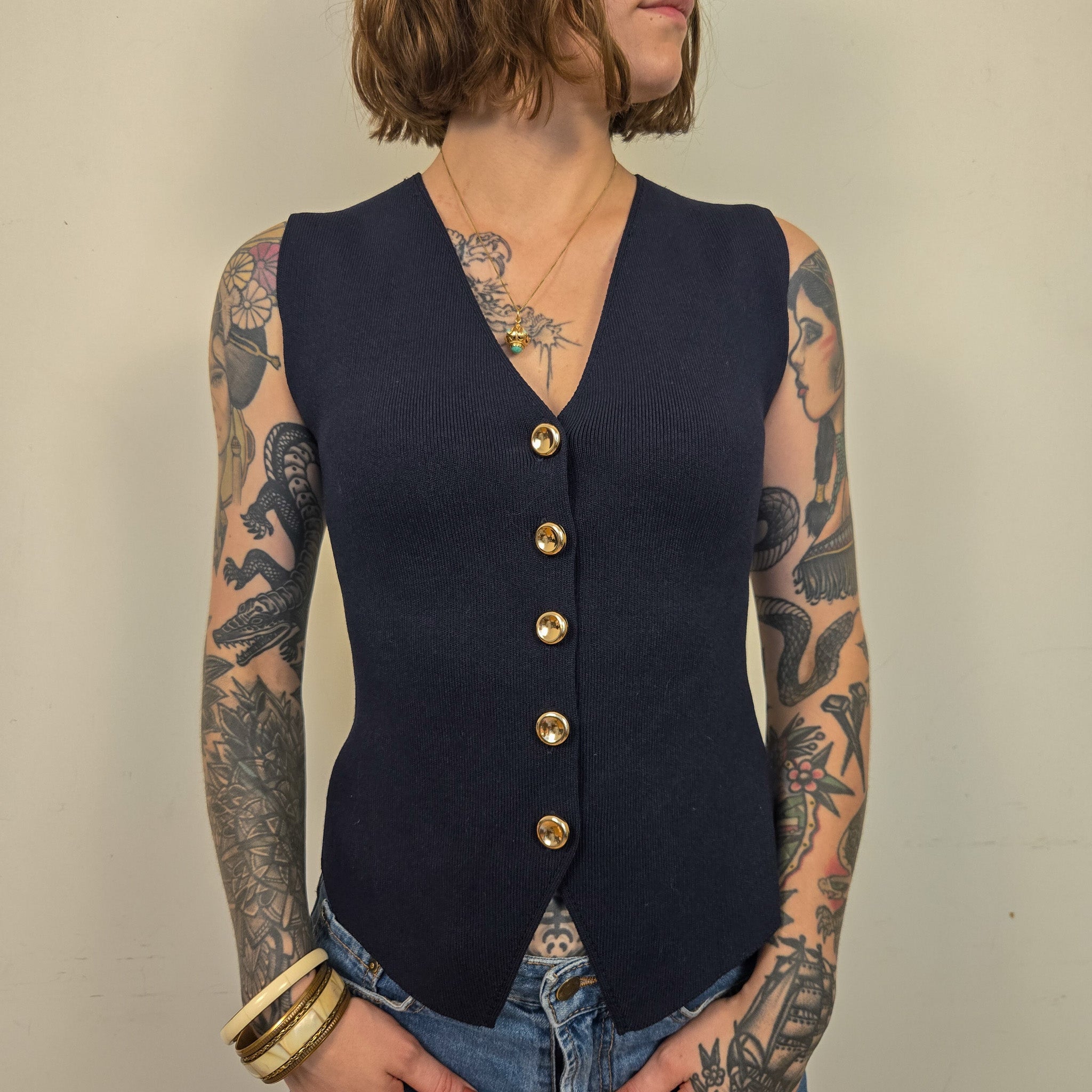 Zara Donkerblauw Gilet Dames S
