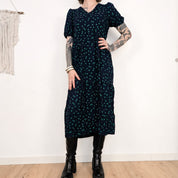 M&S Collection Donkerblauwe Stippen Jurk Dames Maat 36 / S