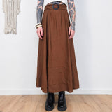 MNG Lange Bruine Rok Dames Maat M / US S