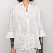s.Oliver Witte Linnen Blouse Dames EU 42 / XL
