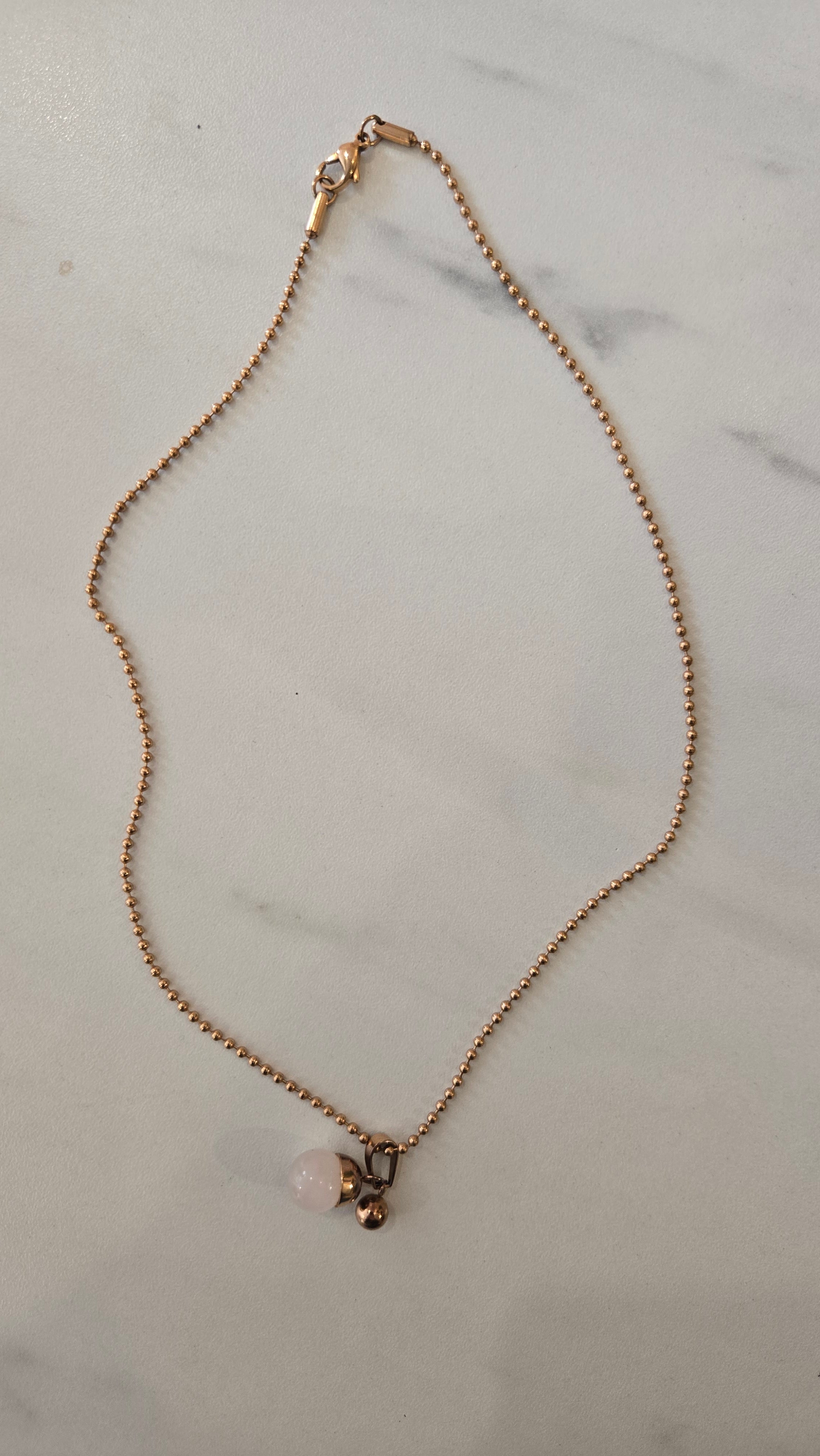 Goudkleurige Ketting met Rozenkwarts