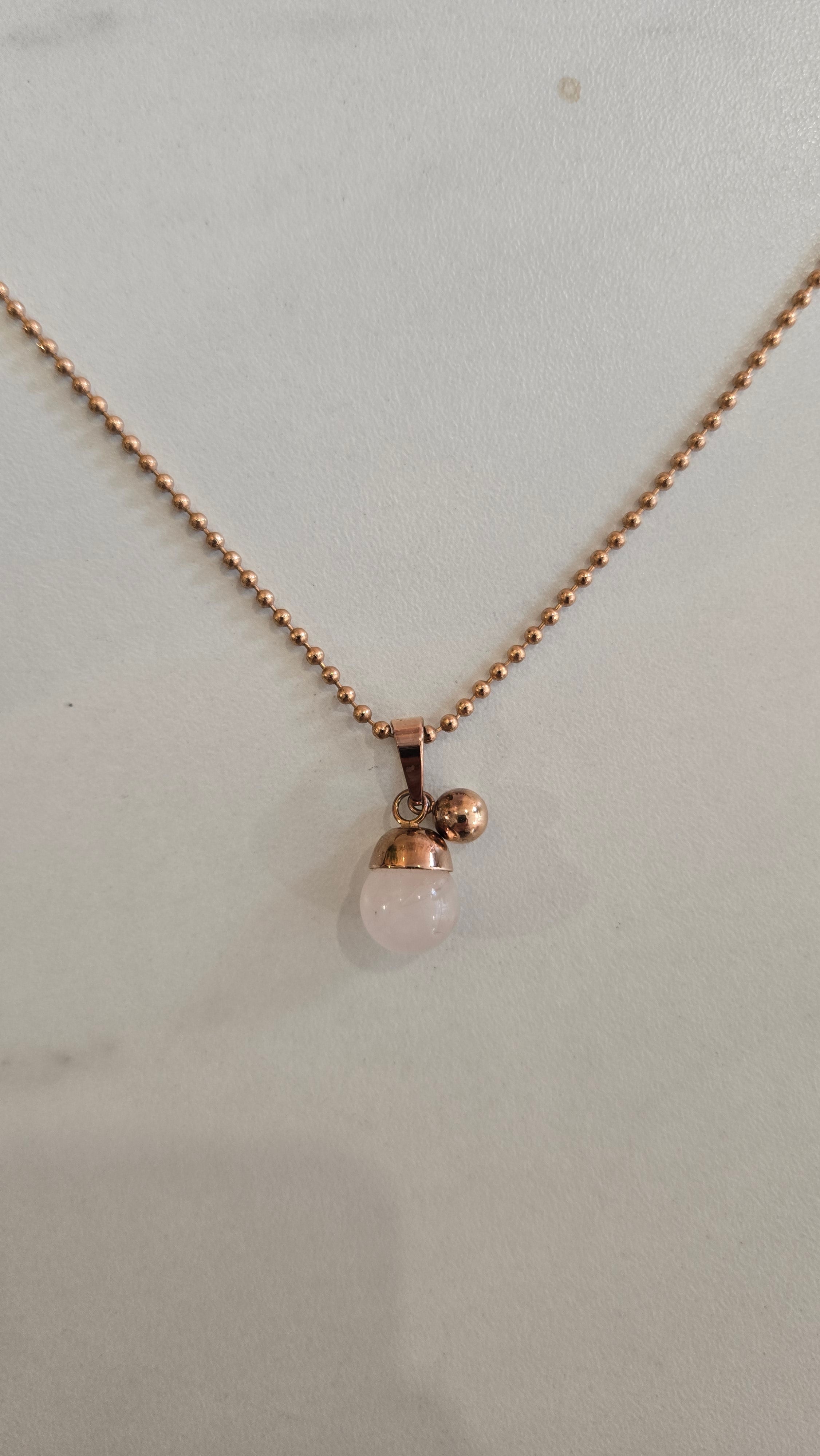 Goudkleurige Ketting met Rozenkwarts