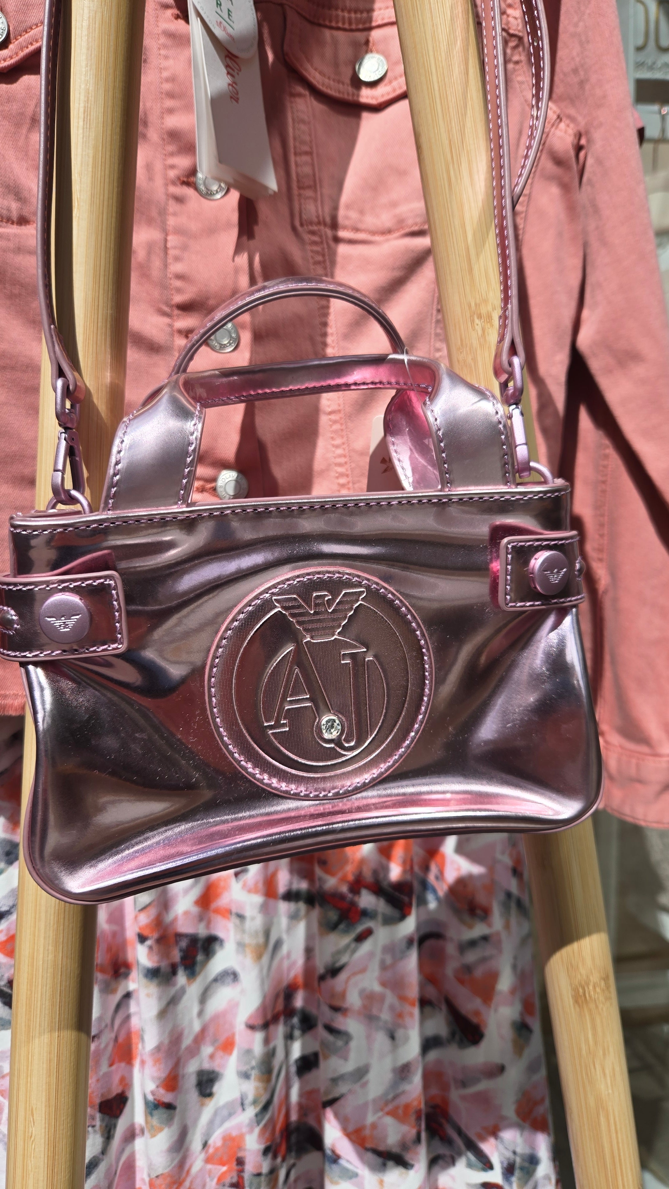 Armani Jeans Metallic Roze Tas