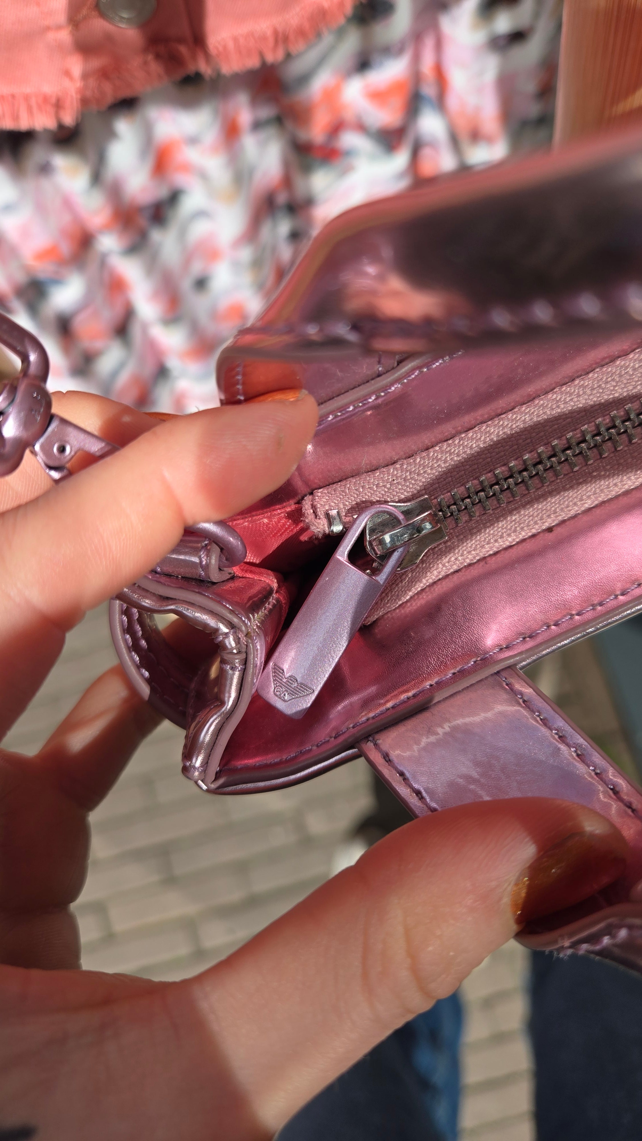 Armani Jeans Metallic Roze Tas