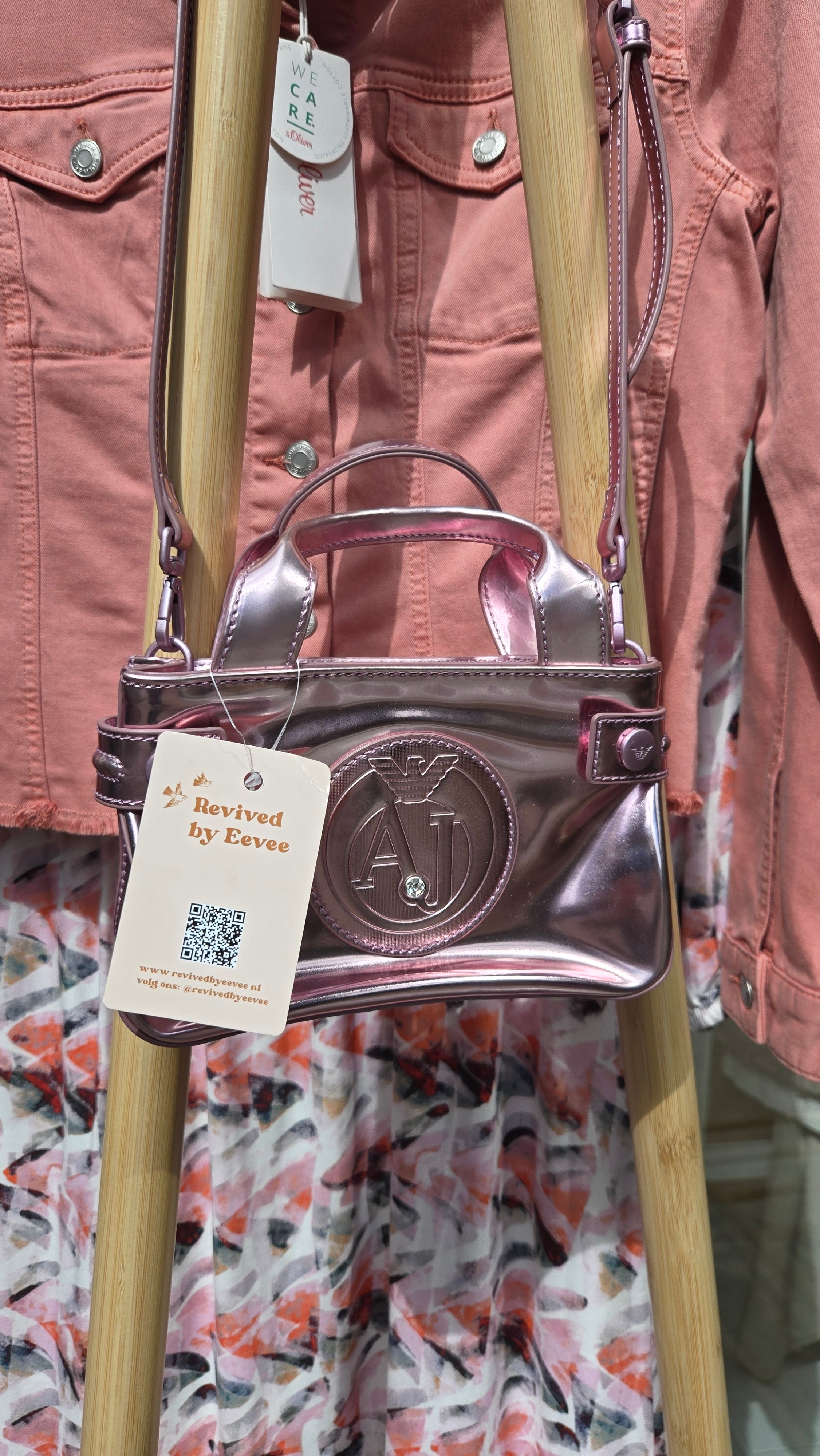 Armani Jeans Metallic Roze Tas