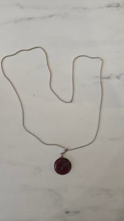 Zilveren Lange Ketting met Roze Steen