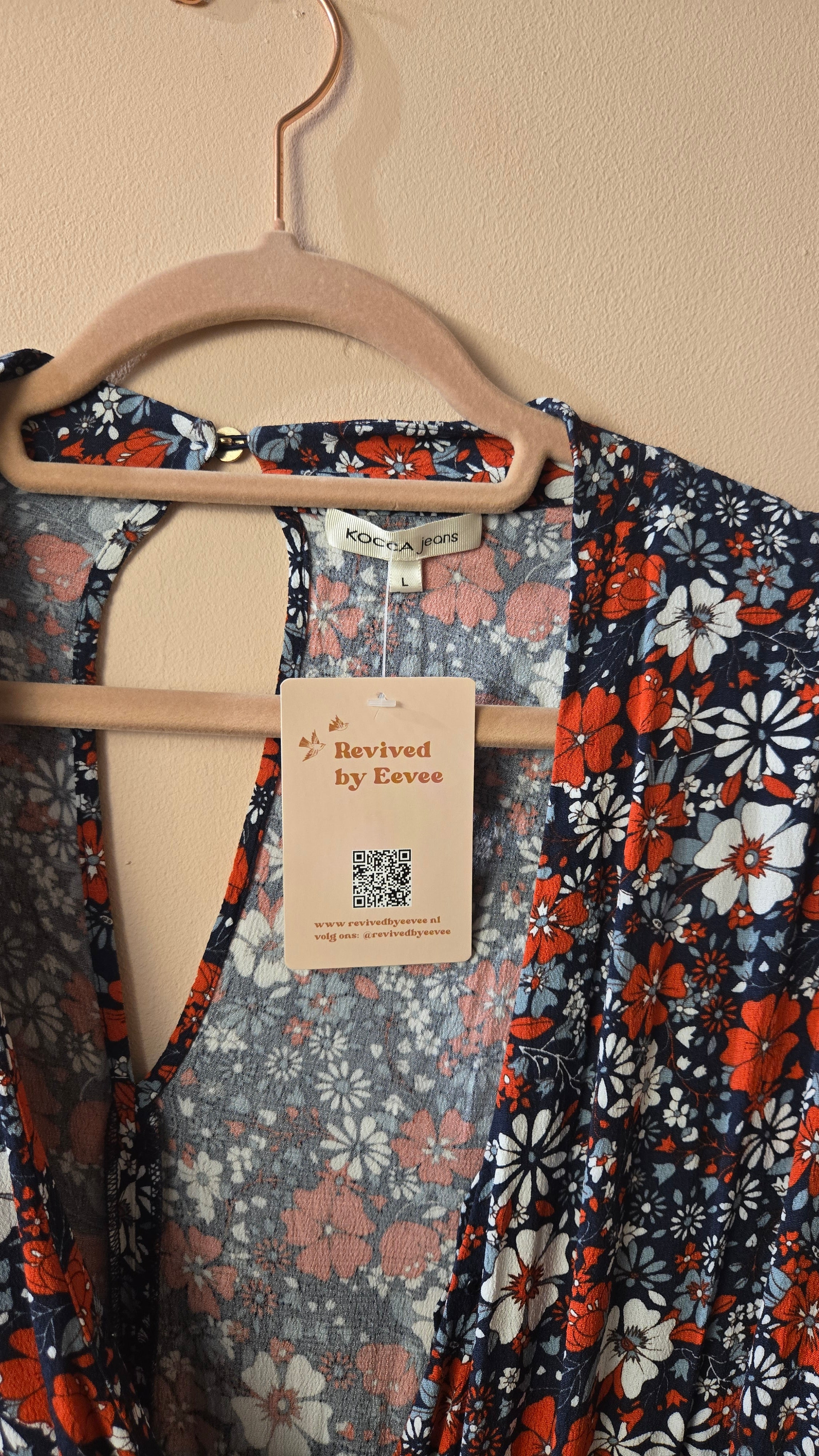 Kocca Jeans Midi Jurk met Bloemenprint Maat L