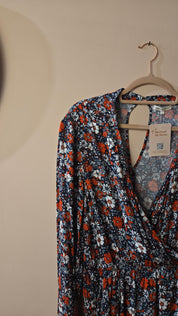 Kocca Jeans Midi Jurk met Bloemenprint Maat L