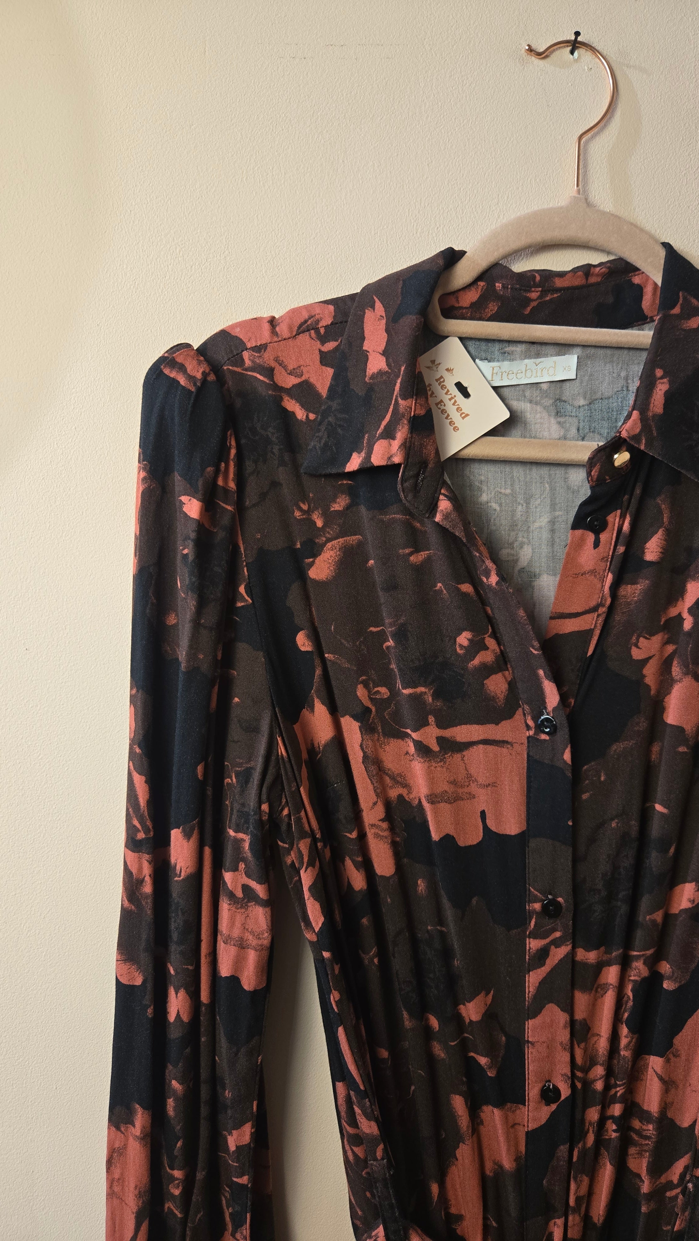 Freebird Maxi Jurk met Print en Ceintuur – Maat XS