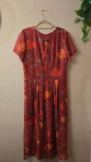 La Rochelle Bloemenjurk Bordeaux Oranje Dames 42 / XL