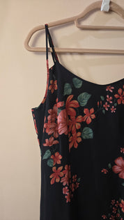 Swing Bloemen Maxi Jurk Zwart Roze Dames