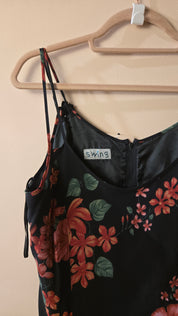 Swing Bloemen Maxi Jurk Zwart Roze Dames