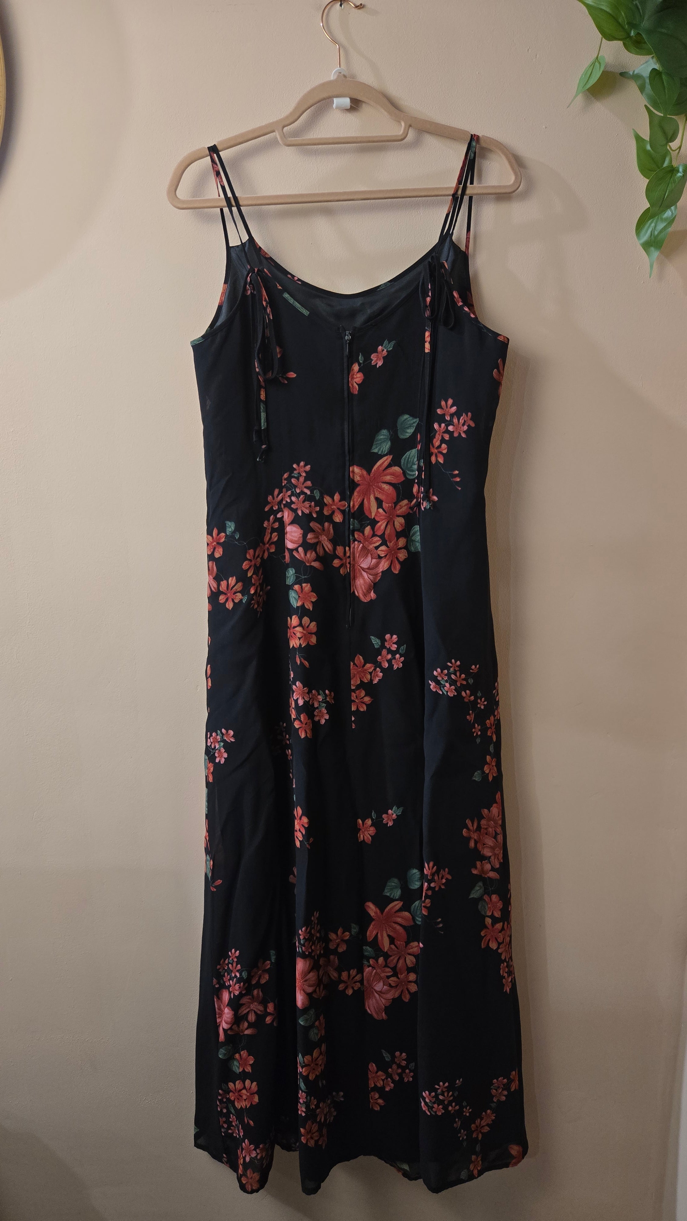 Swing Bloemen Maxi Jurk Zwart Roze Dames