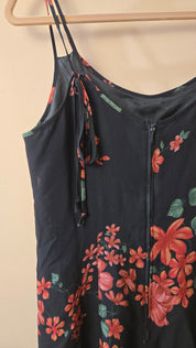 Swing Bloemen Maxi Jurk Zwart Roze Dames