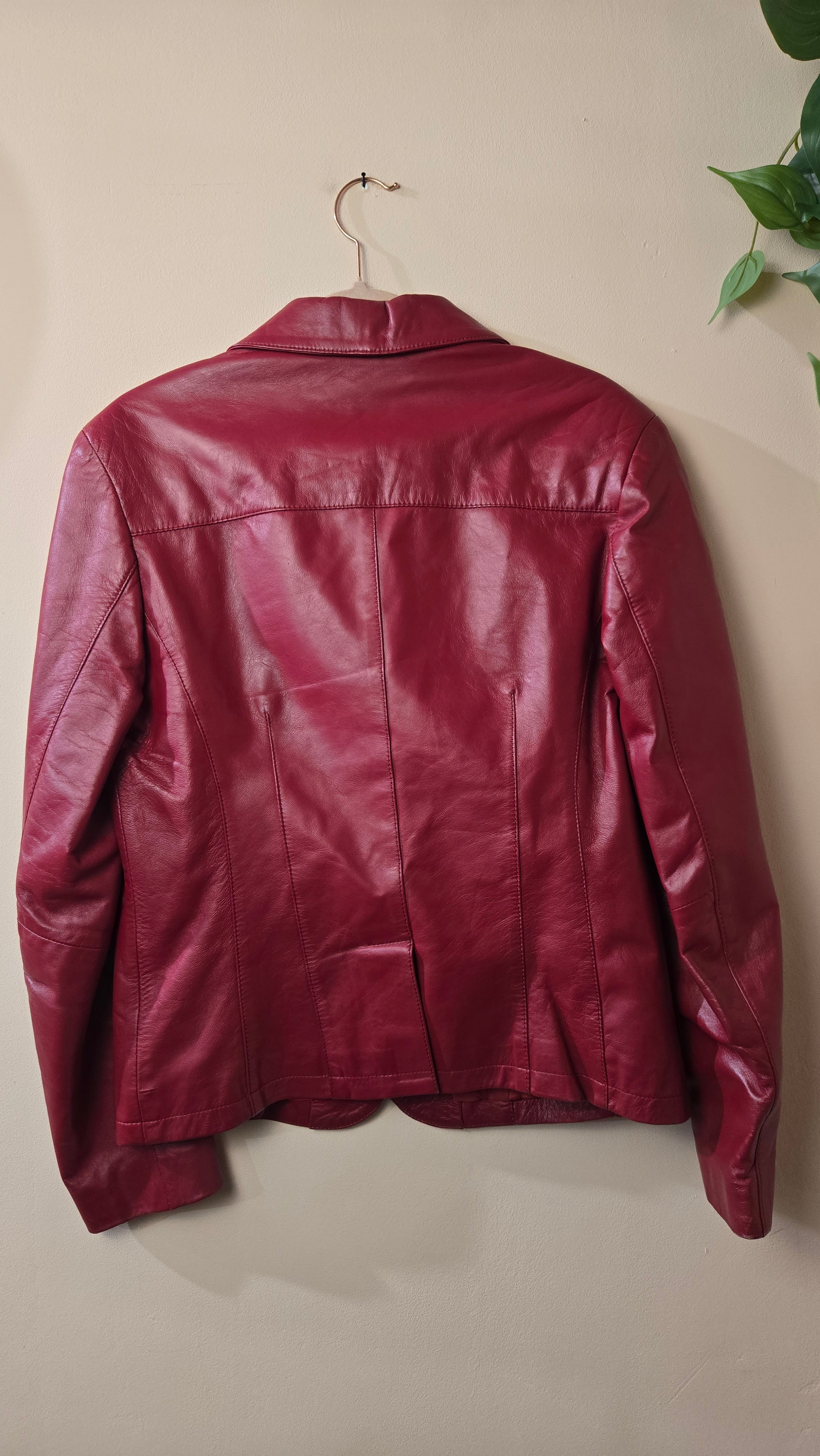 ARMA Leren Blazer Bordeaux Rood Dames 40 / L