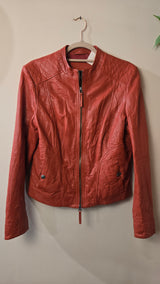 Zero Leren Jas Cognac Oranje Dames 38 / M