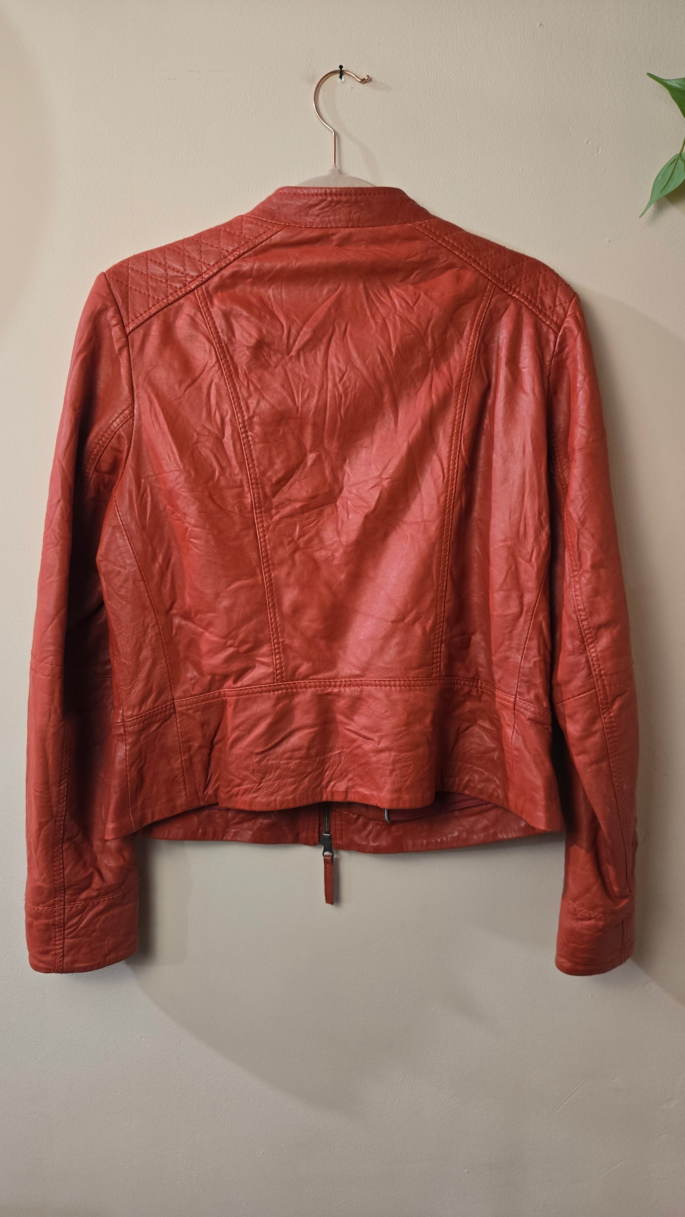 Zero Leren Jas Cognac Oranje Dames 38 / M