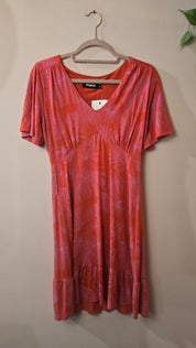 Desigual Jurk Oranje Roze Bloemenprint Maat M