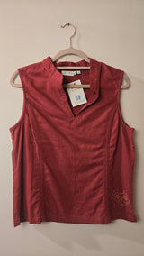 Vunic Mouwloze Linnen Top Bordeaux Maat 42/XL