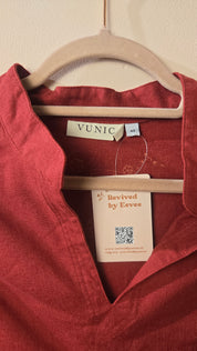 Vunic Mouwloze Linnen Top Bordeaux Maat 42/XL