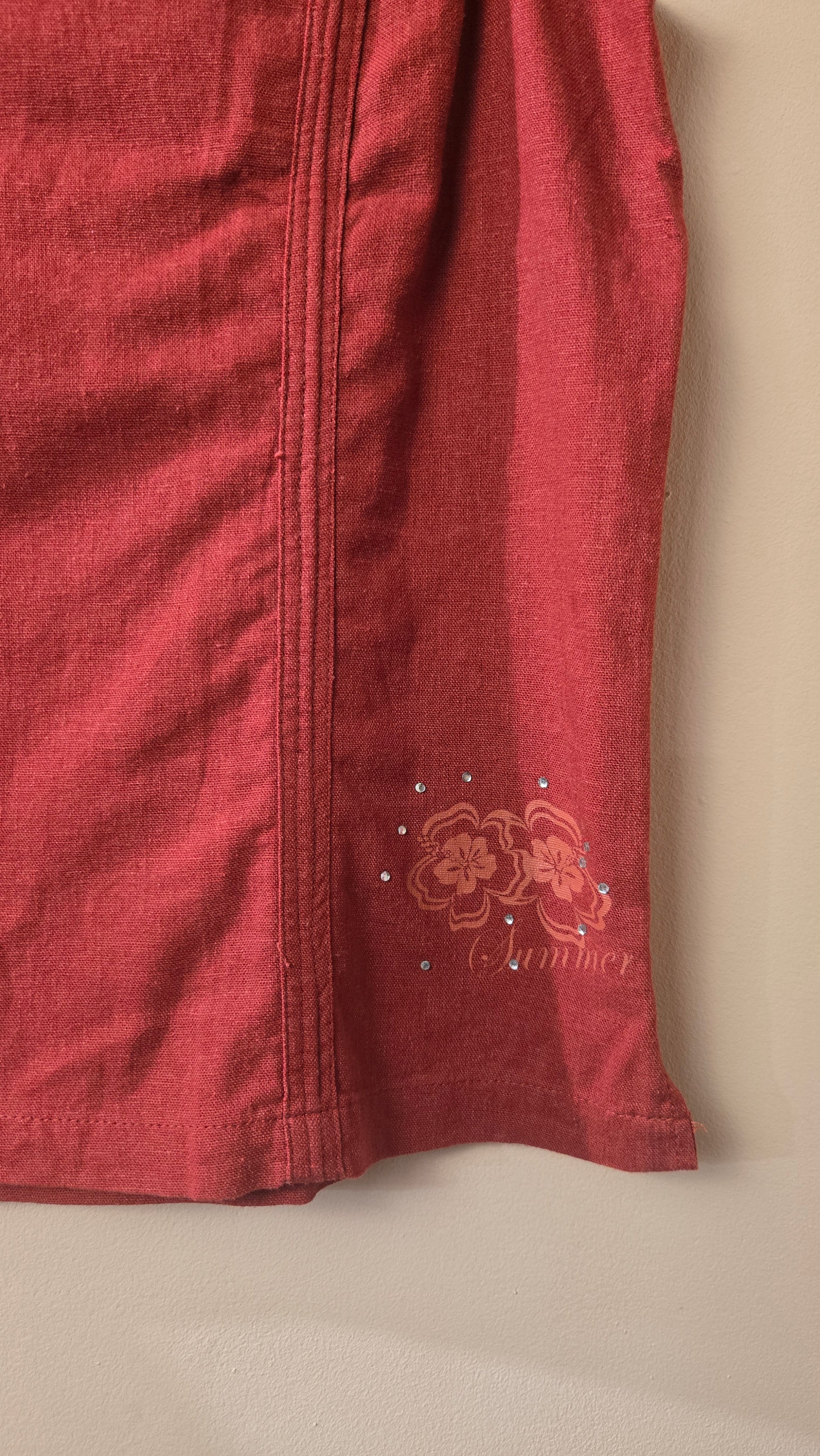 Vunic Mouwloze Linnen Top Bordeaux Maat 42/XL