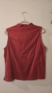 Vunic Mouwloze Linnen Top Bordeaux Maat 42/XL