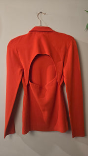 Diane von Furstenberg Open Back Coltrui Top Oranje Maat M