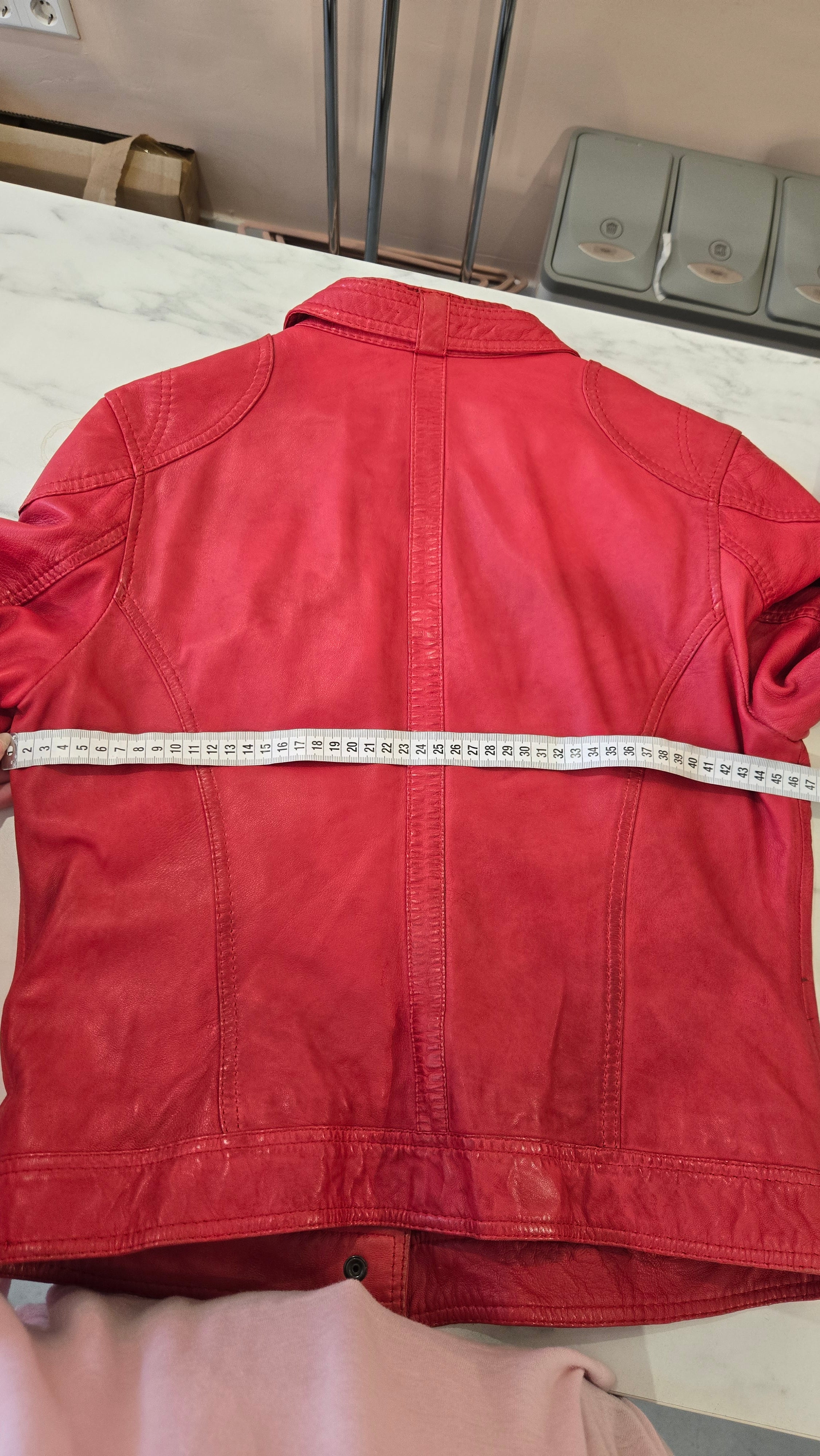 Oakwood Rode Leren Bikerjack – Maat L