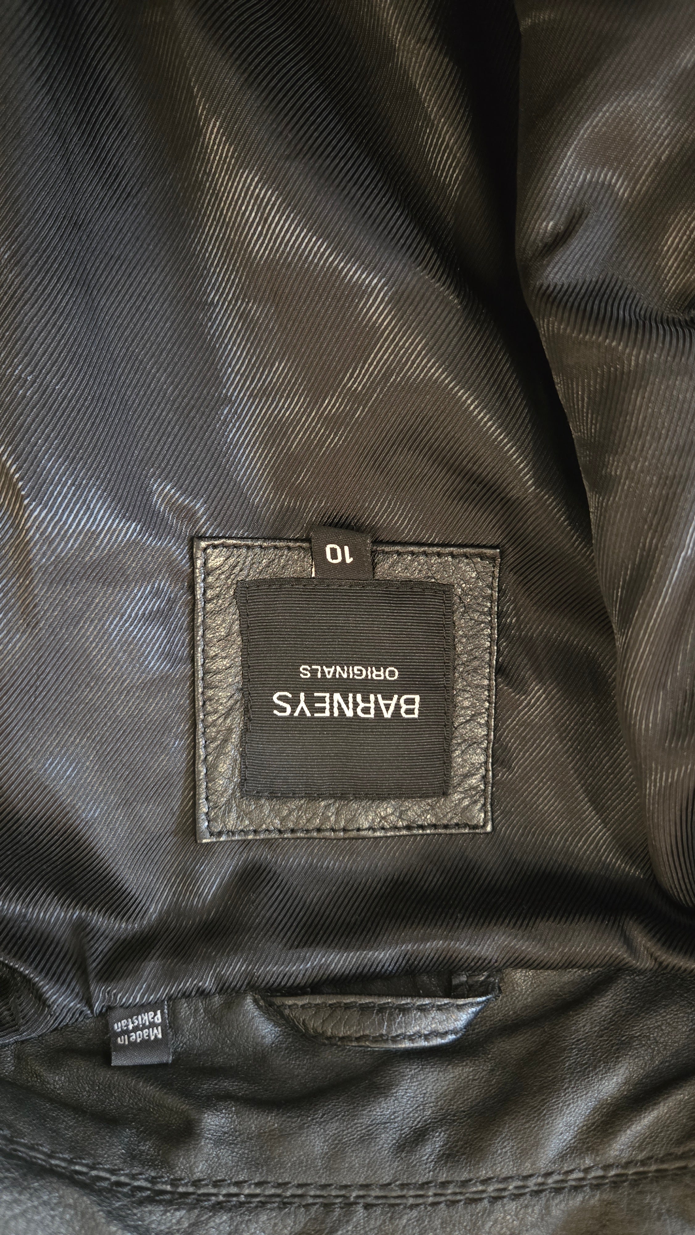 Barneys Originals Zwart Echt Leren Bikerjack Dames 10 / M