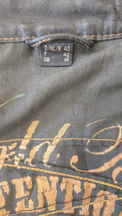 Vintage Zwart Echt Leren Jas Dames 40 / L