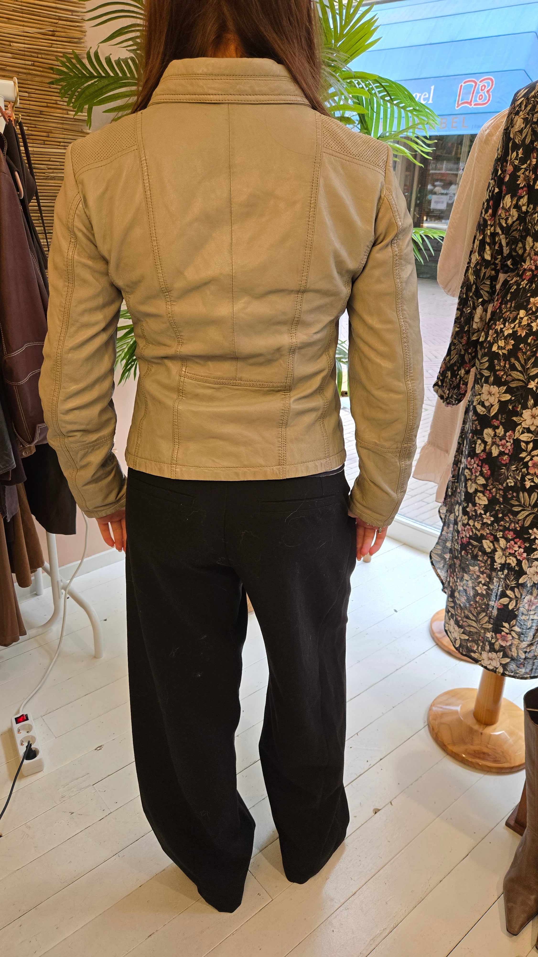 Tamaris Beige Echt Leren Jas Dames 36 / S