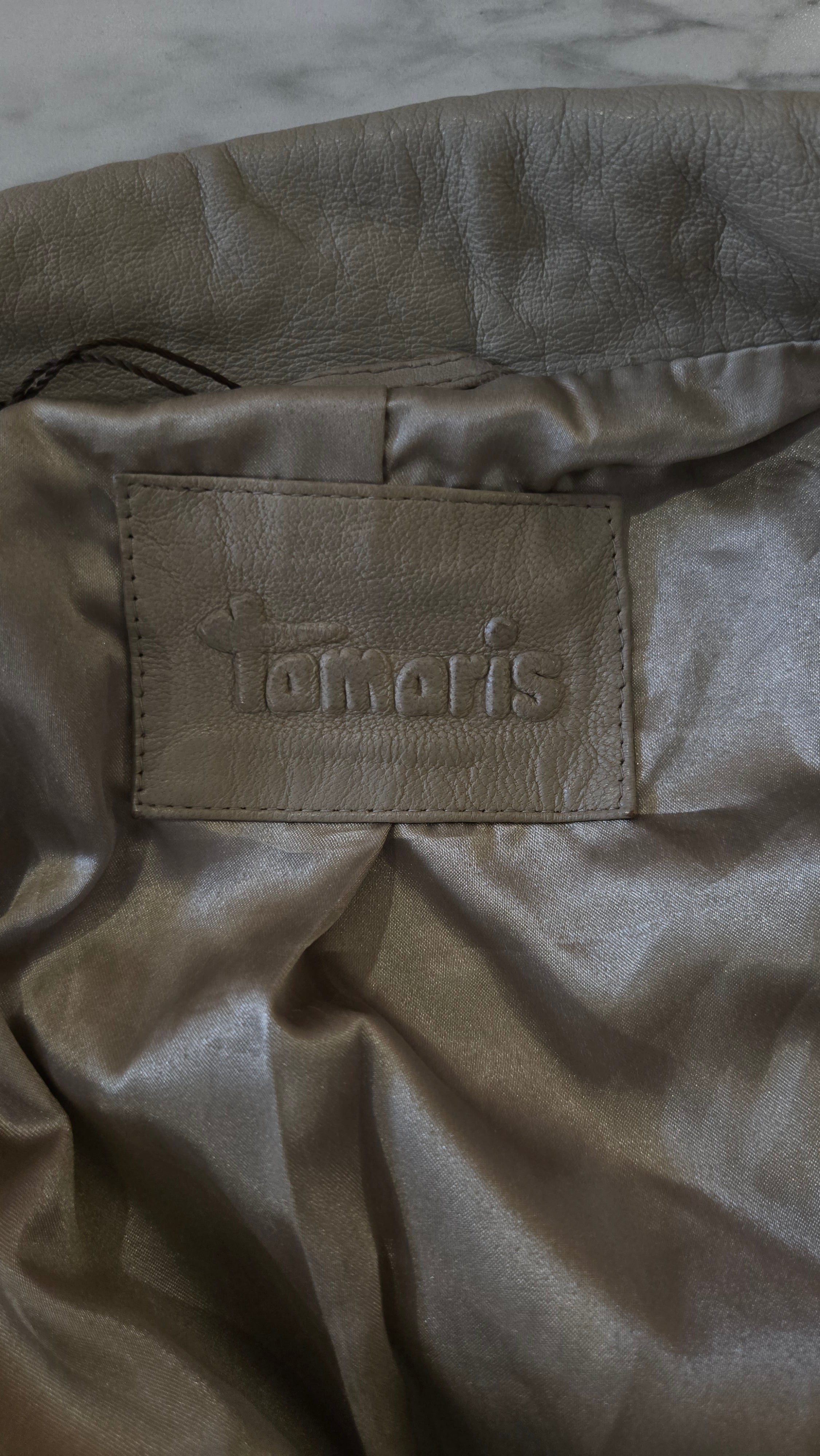 Tamaris Beige Echt Leren Jas Dames 36 / S