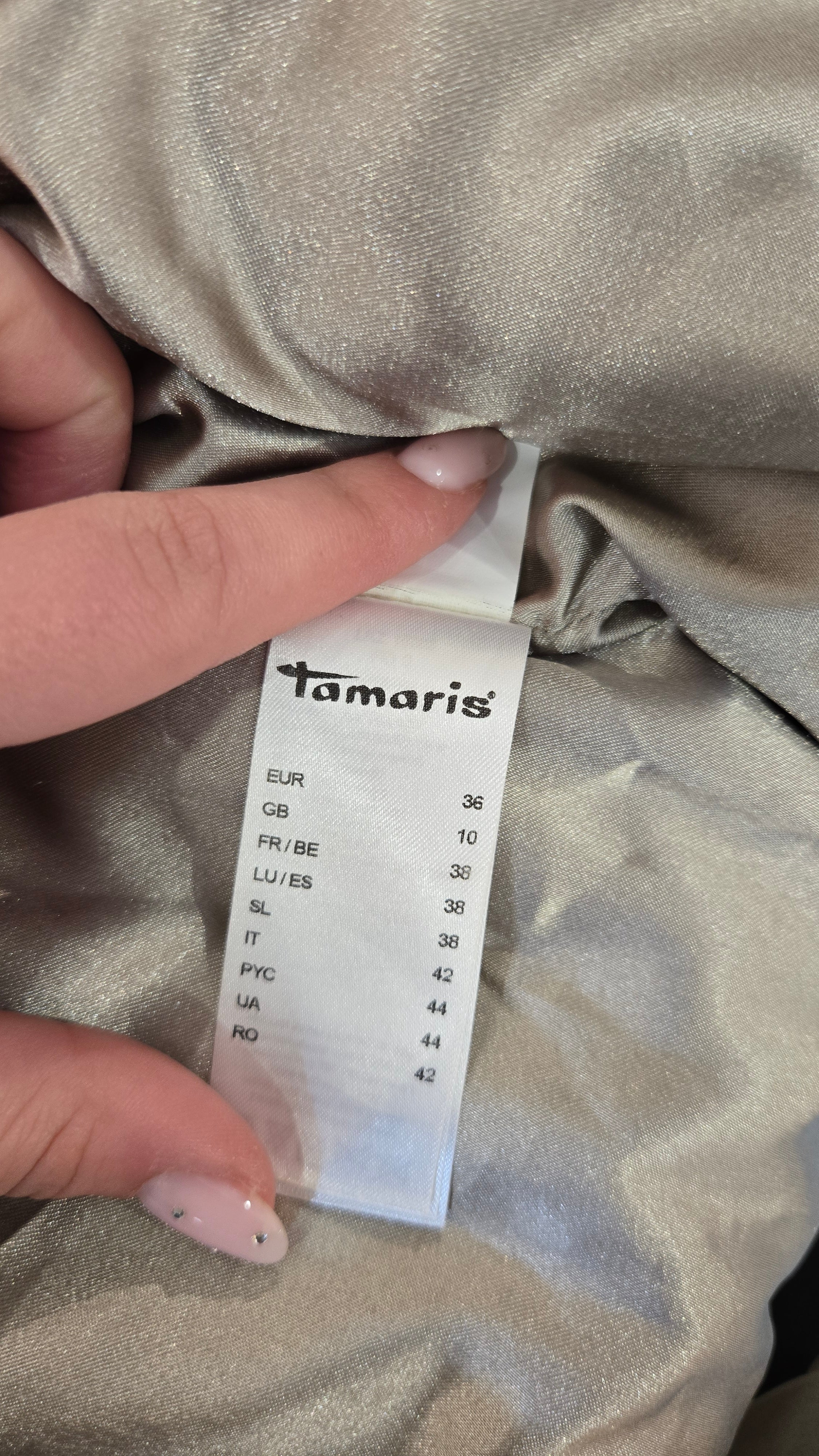 Tamaris Beige Echt Leren Jas Dames 36 / S