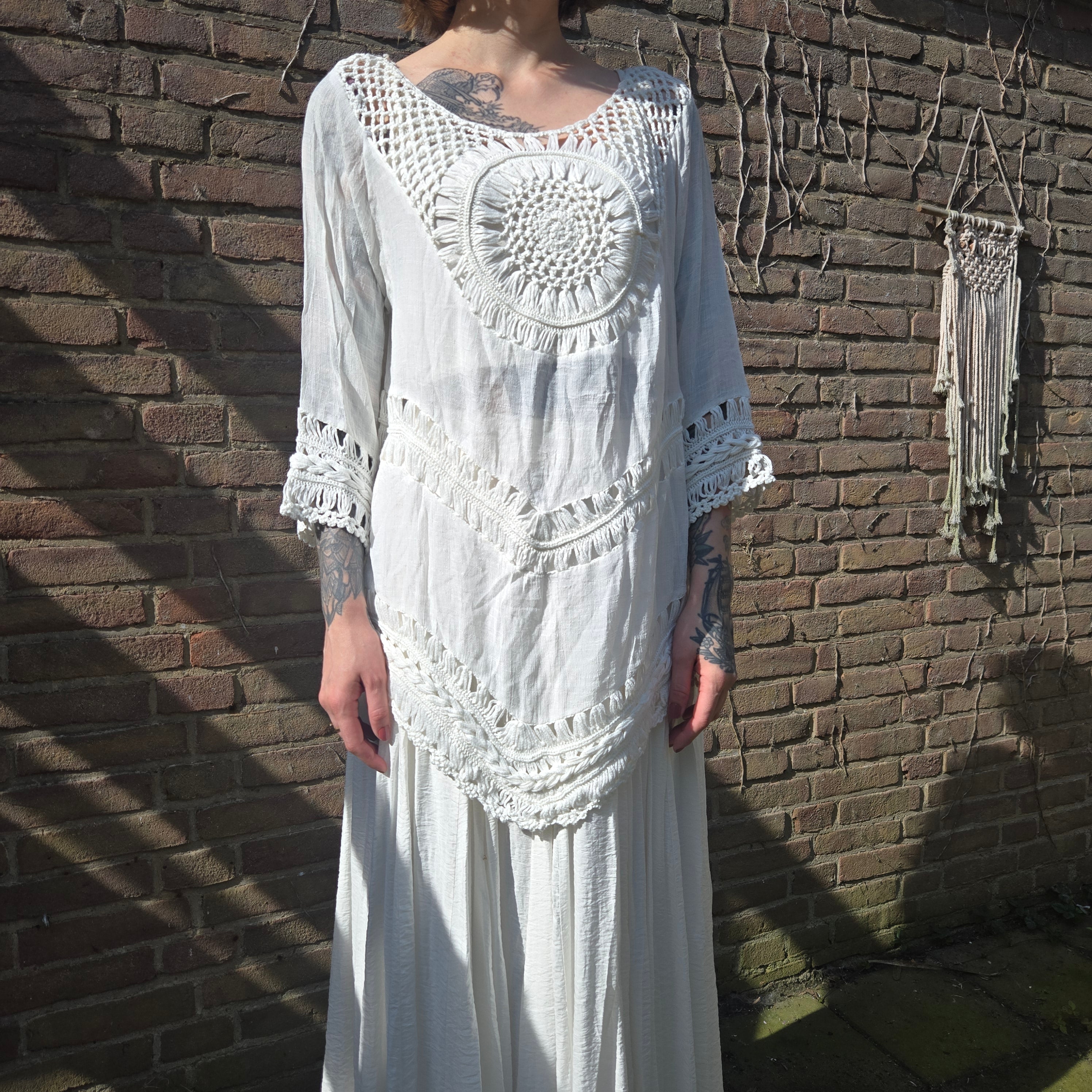 Tredy Witte Bohemian Jurk Dames 2 / xl
