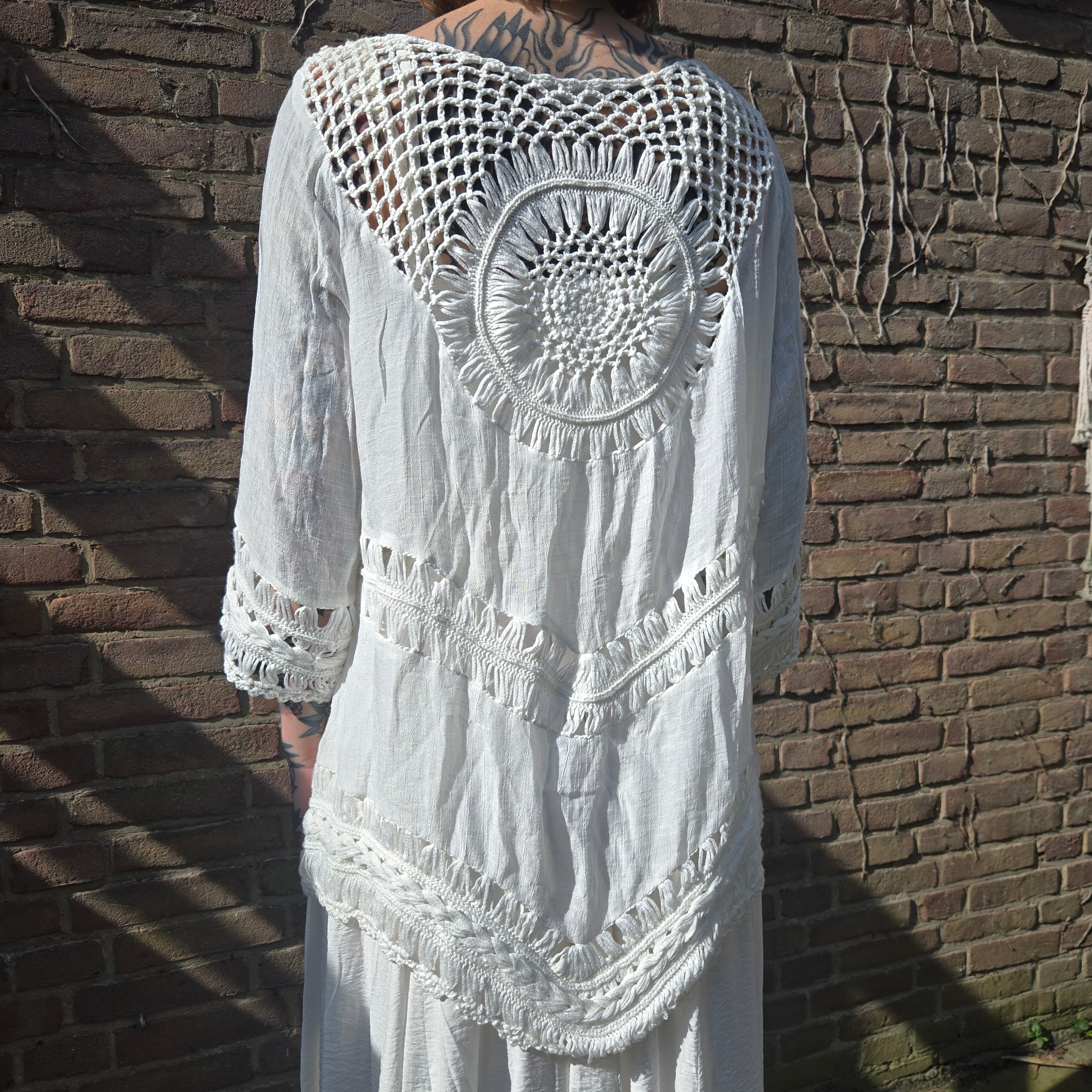 Tredy Witte Bohemian Jurk Dames 2 / xl