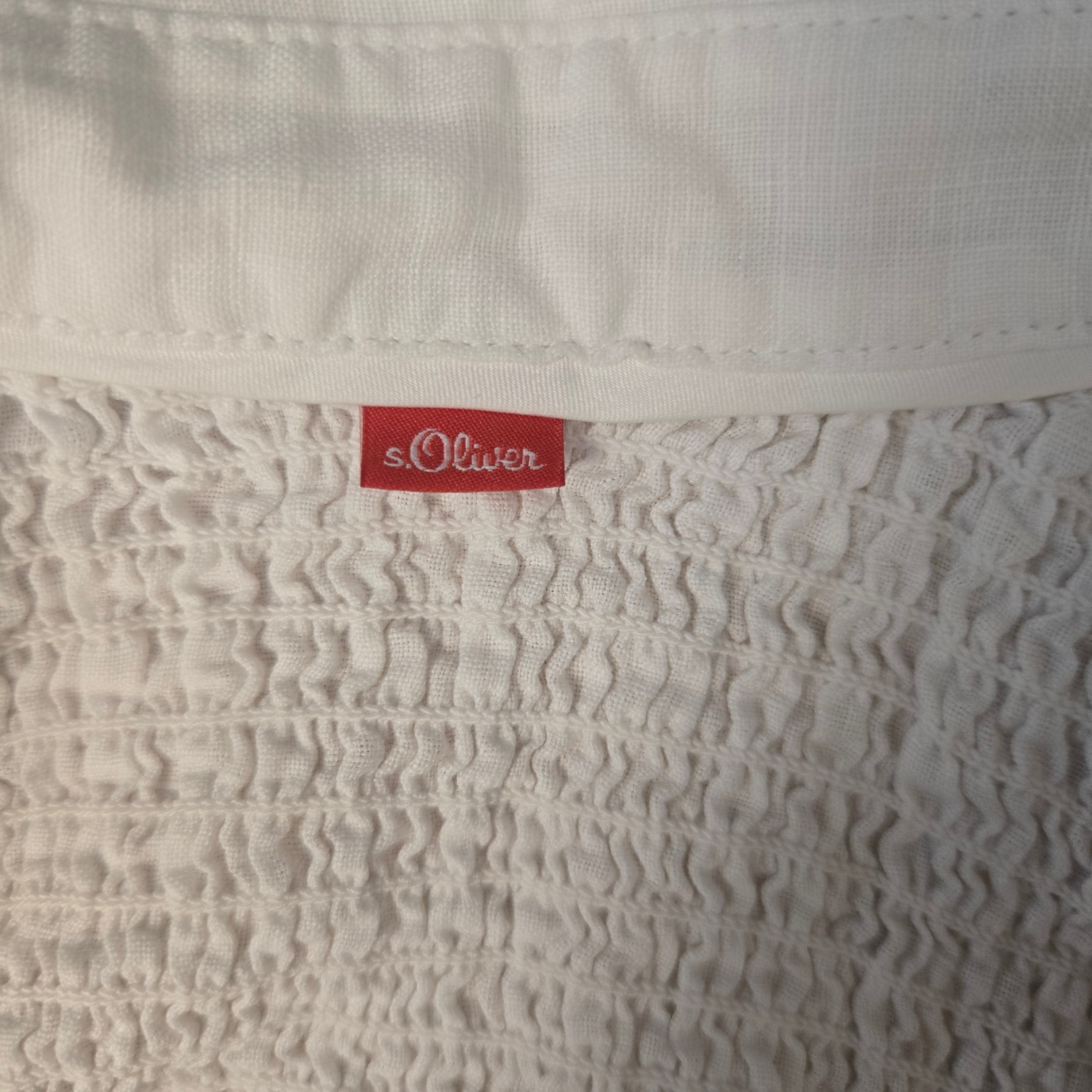 s.Oliver Witte Linnen Blouse Dames EU 42 / XL