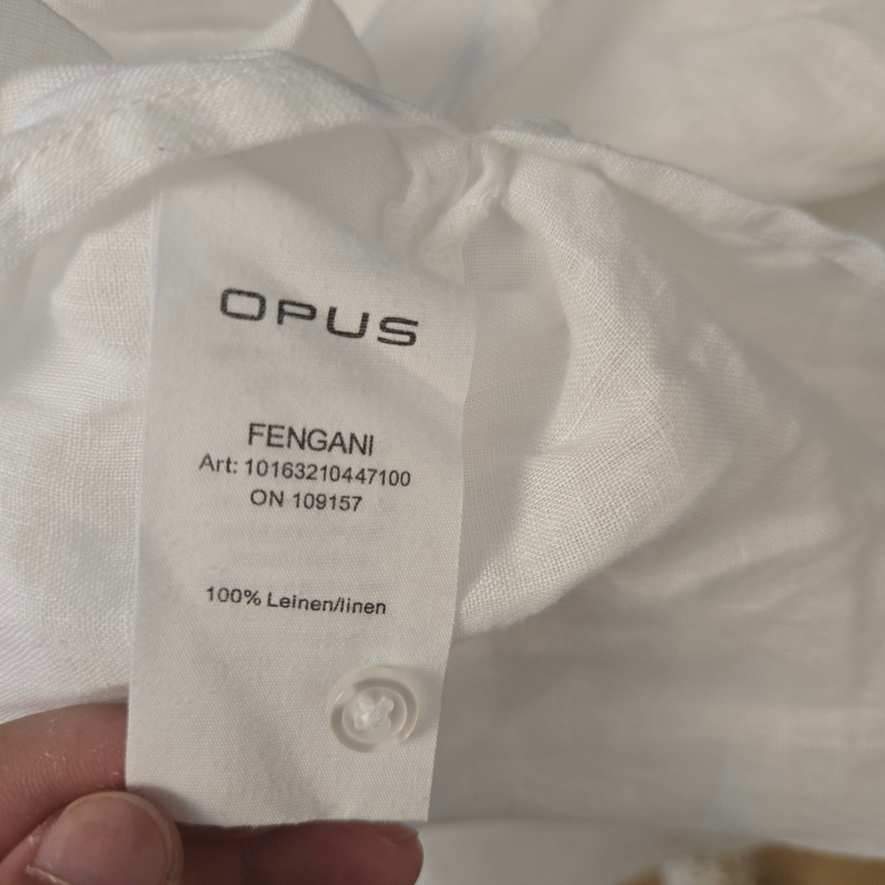 OPUS Witte Linnen Blouse Dames EU 44 / XXL