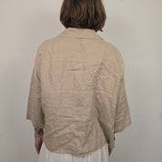Canda Beige Linnen Blouse Dames EU 52 / 6XL