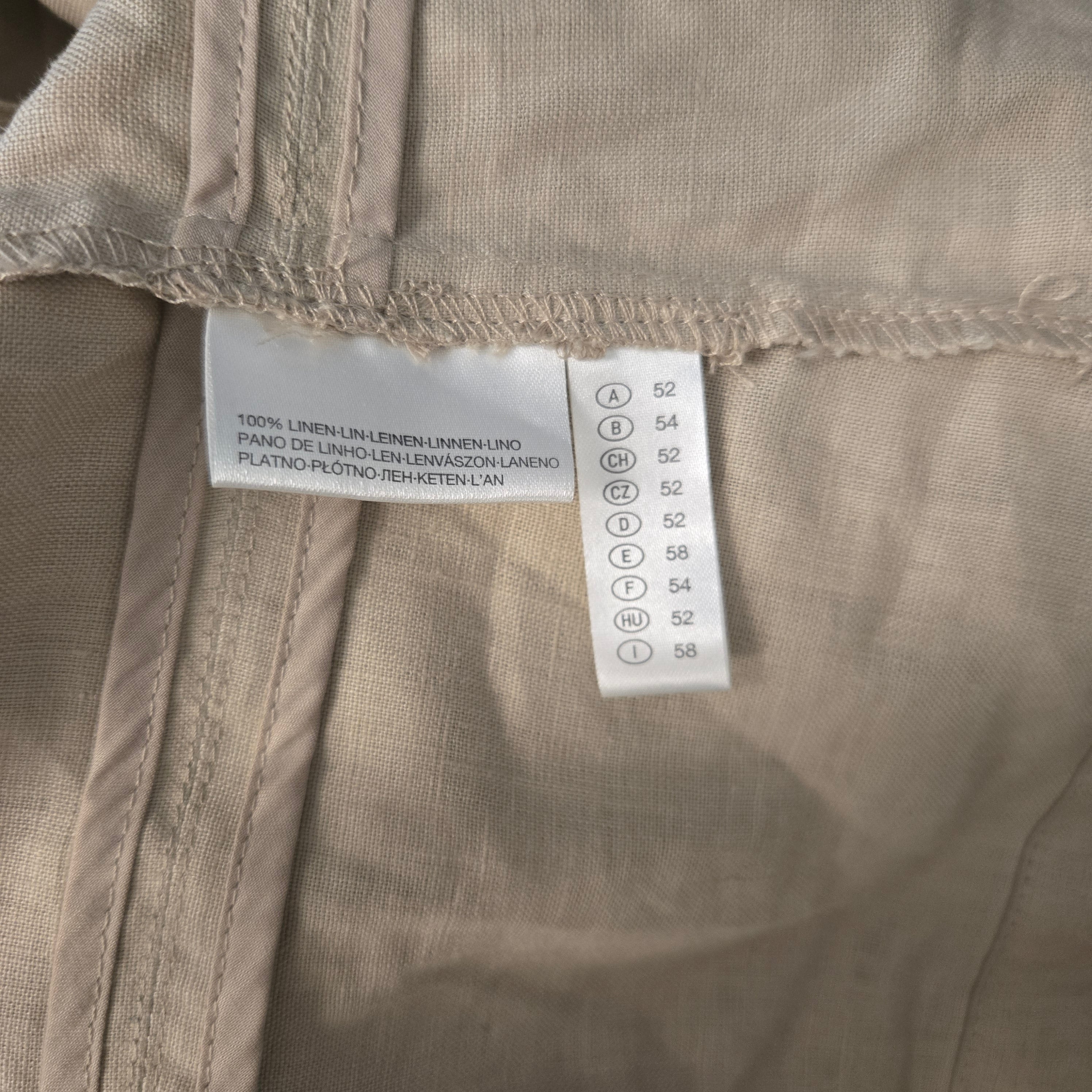 Canda Beige Linnen Blouse Dames EU 52 / 6XL