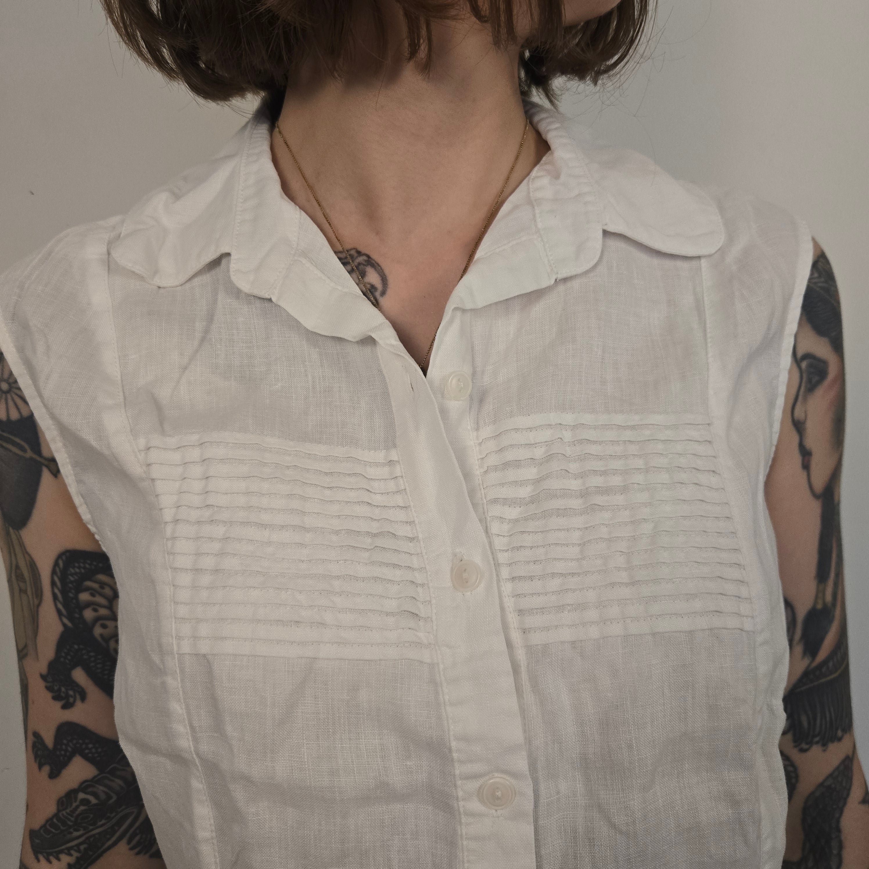 Nienhaus Witte Linnen Blouse Dames EU 40 / L
