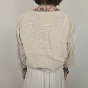 Ulla Popken Beige Linnen Blouse Dames EU 50/52 5XL