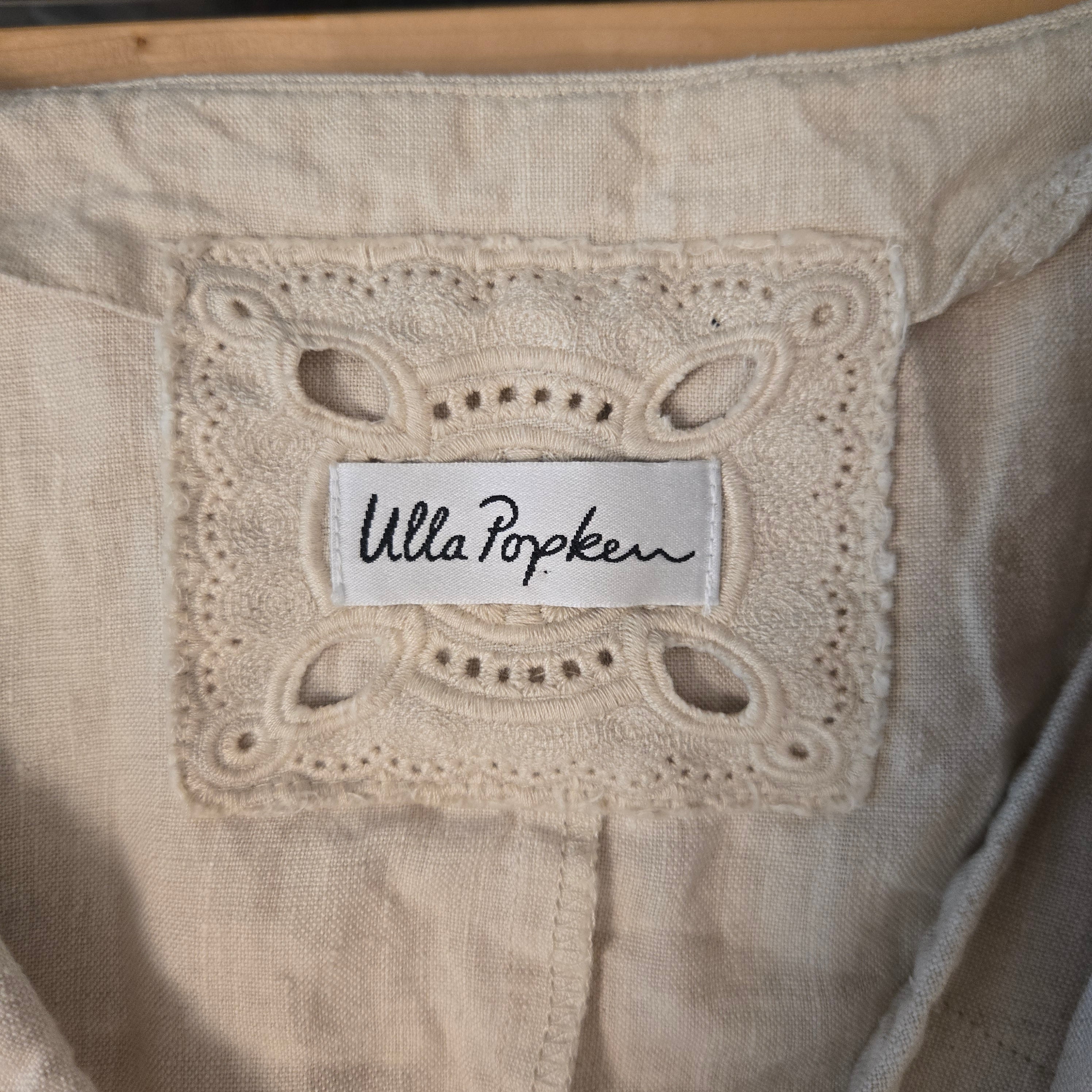 Ulla Popken Beige Linnen Blouse Dames EU 50/52 5XL