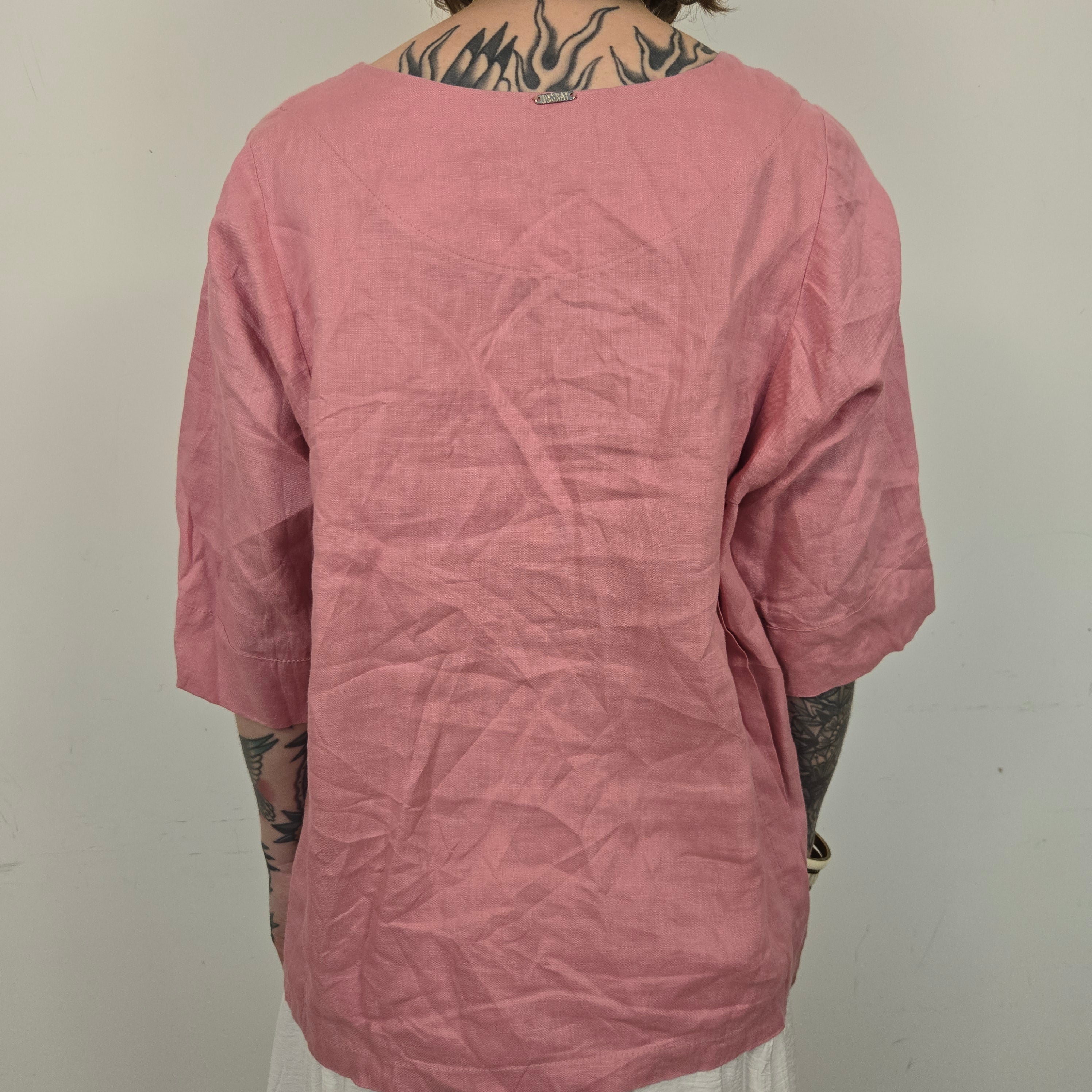 DESRAY Roze Linnen Blouse Dames EU 36 / S