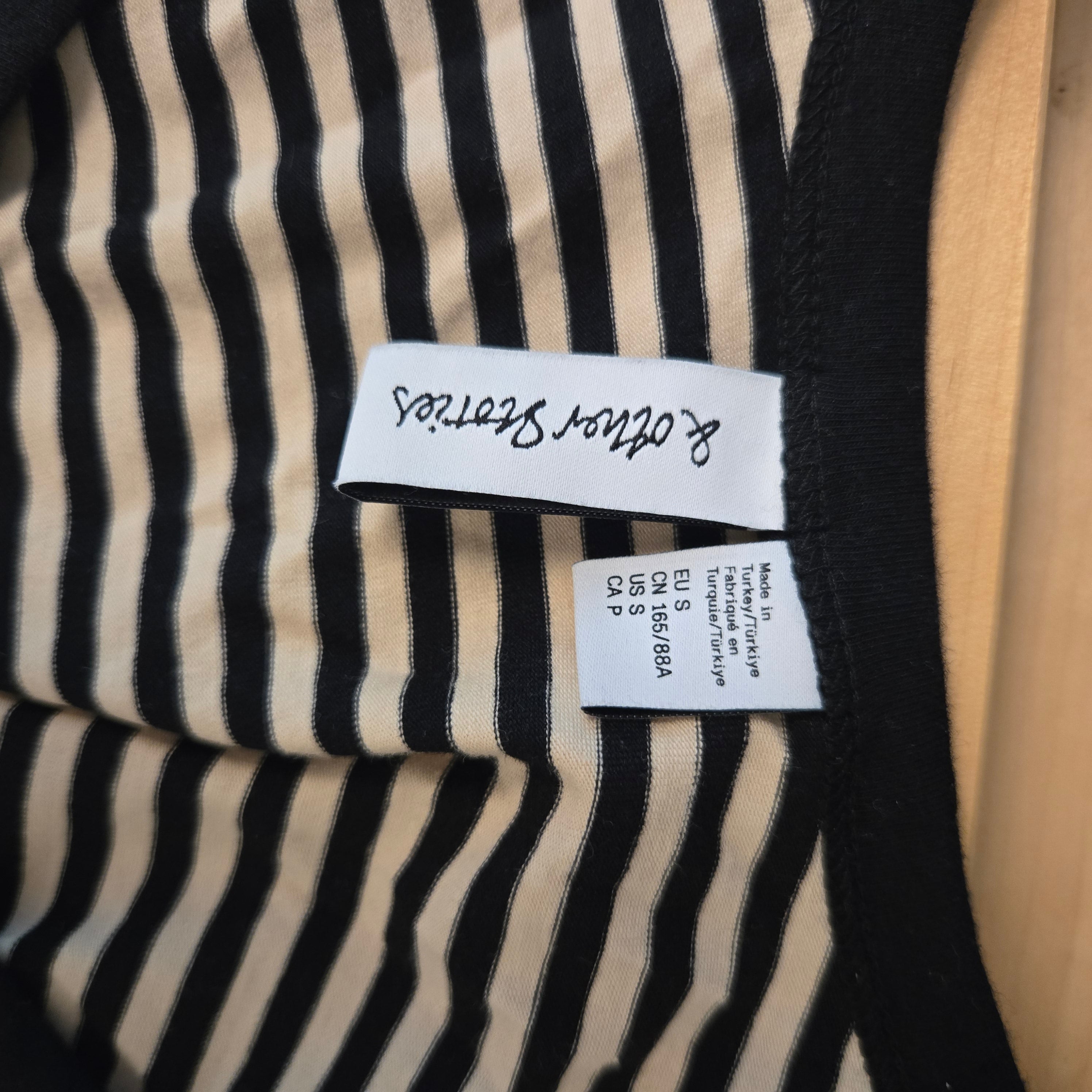 & Other Stories Zwart Beige Gestreepte Top S