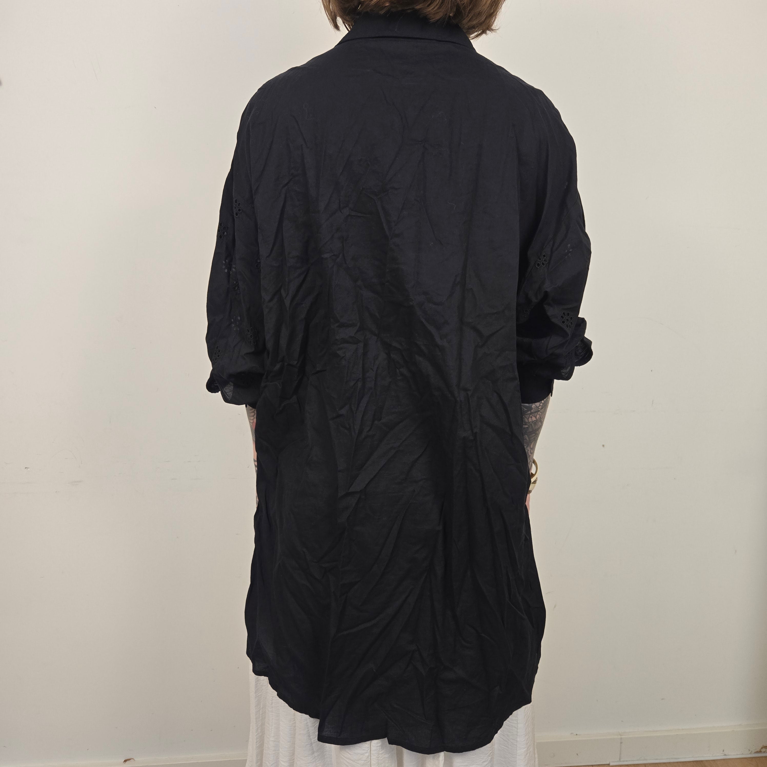 Zara Zwarte Katoenen Blouse Dames S
