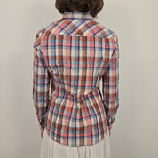Tommy Hilfiger Roze Geruite Blouse Dames XS