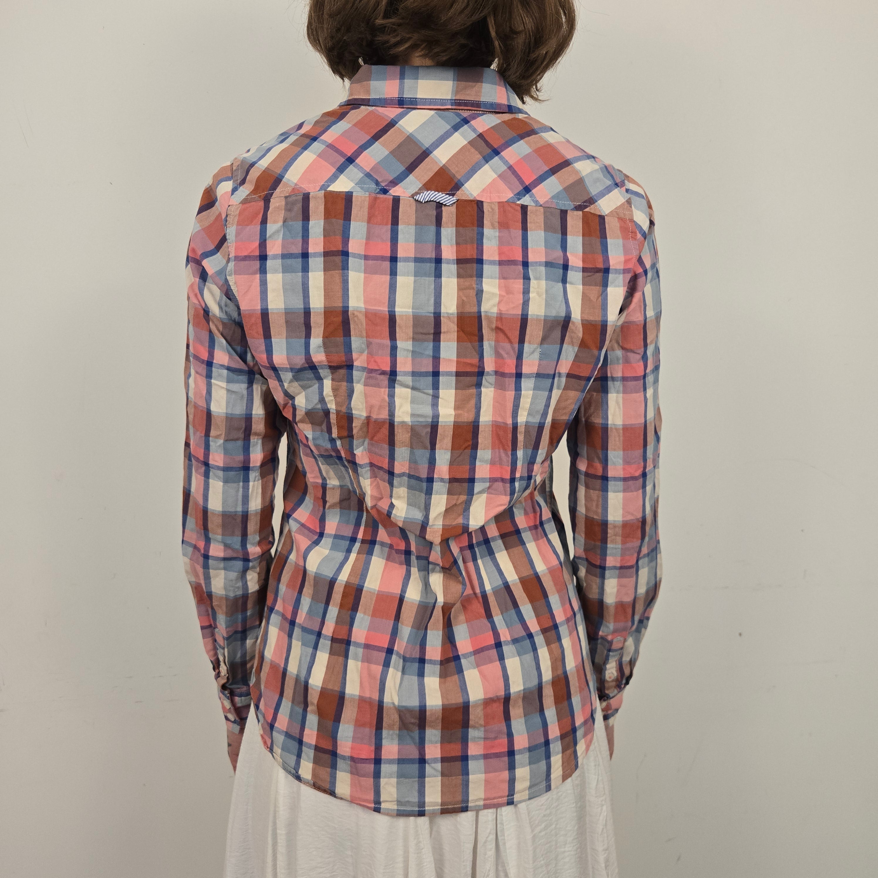 Tommy Hilfiger Roze Geruite Blouse Dames XS