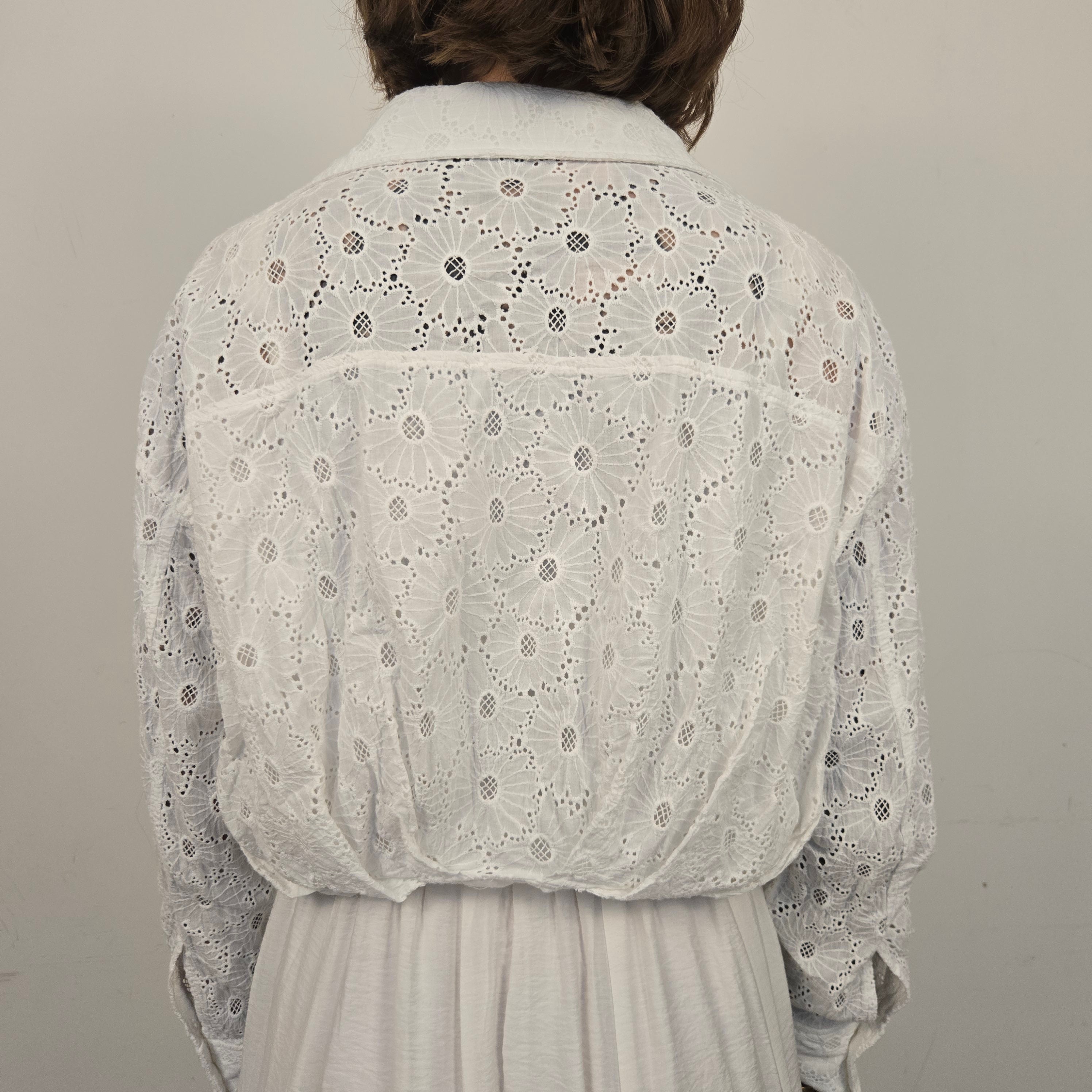 Zara Witte Korte Blouse Dames L