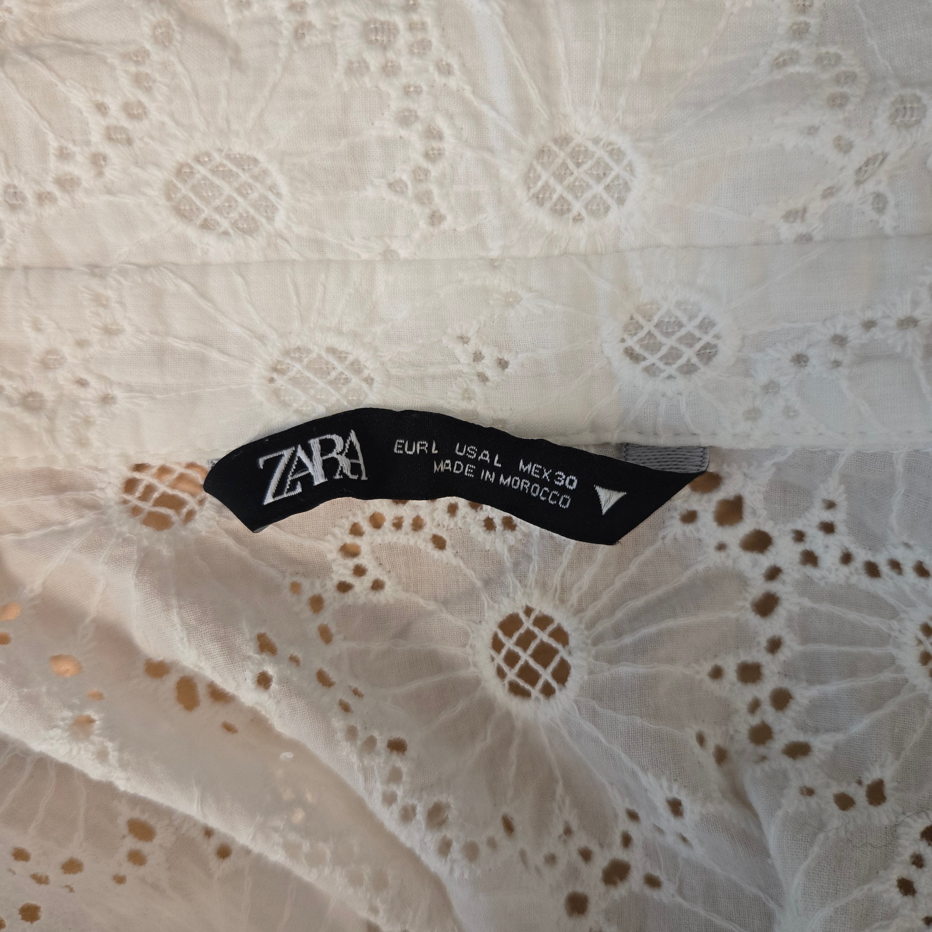 Zara Witte Korte Blouse Dames L